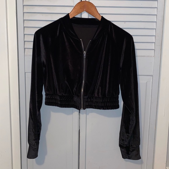 Cropped Velour Sweater - Picture 1 of 3